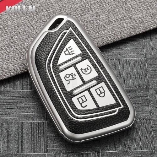 TPU Leather Type Car Smart Key Case Cover For Cadillac CT5 CT4-V C8 CT6 XT5 XT6 XT4 Corvette Protector Shell Fob Accessories