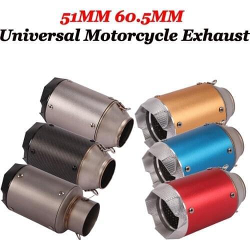60MM Universal Motorcycle Exhaust Muffler Escape Moto Dirt Bike Scooter Exhaust DB killer For MT07 S1000R R1 R6 NVX155