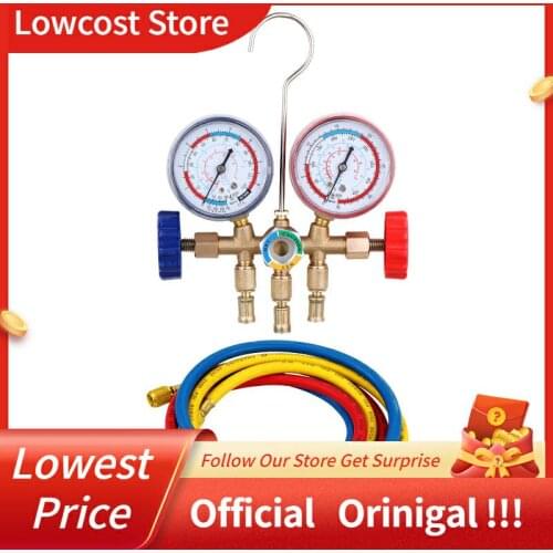 Air Conditioning Tools with Hose and Hook for R12 R22 R404A R134A Refrigerant Manifold Gauge Air Condition Refrigeration Set