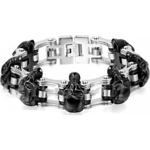 Mens Calvarium Skull Ring Gothic 316L Stainless Steel Biker Ring Motorcycle Band Jewellery