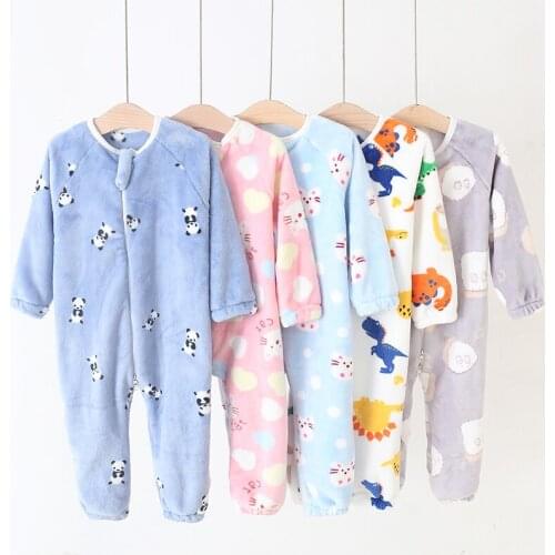 Cute Baby Girl Clothes Autumn Winter Soft Flannel Bebe Romper Sleeping Bags Infant Clothing Set Jacket Jumpsuit for Boys 1-5Y