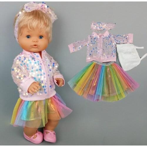 40cm baby doll clothes set coat skirt for 17 inch Nenuco Ropa y su Hermanita doll outwear jacket