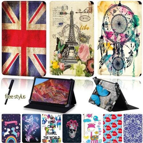 PU Leather Tablet Case for Huawei MediaPad M1/M2//M3/M5/M6/8.0"/8.4"/10"/10.8" Universal old image Pattern Series Case+Stylus