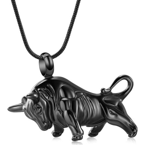 Cremation Jewelry Urn Pendant Bull Shape Stainless Steel Pet cremation jewelry Creative Ornaments Necklace