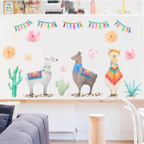 Cartoon sheep kids room wall decor sticker removable wall decals for kindergarten home decor poster wallpaper vinyl party murals