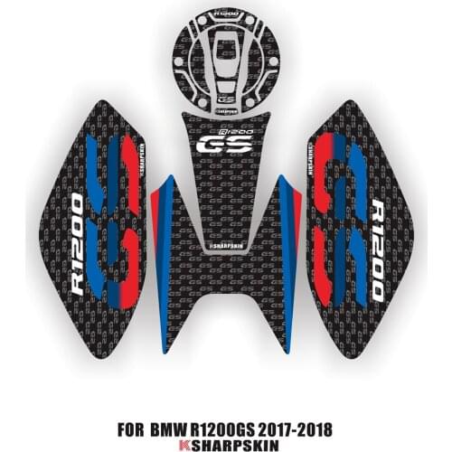 3D Edge Gel Personality Racing Moto Adesivi Decal Emblem Protection Tank Pad Cas Cap Side Sticker For BMW R1200GS r1200 gs 17-18