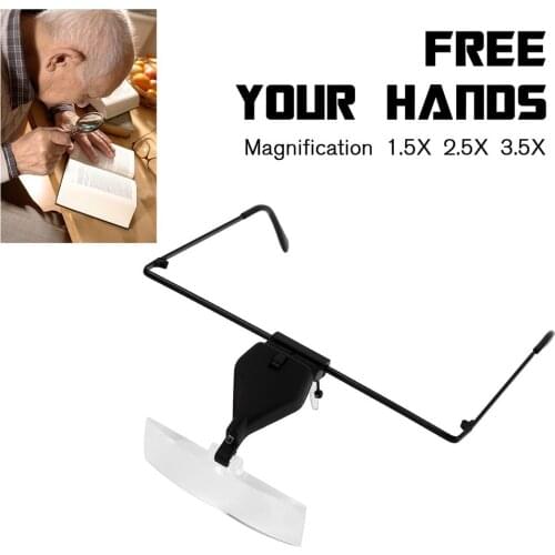 Eyelash Extension LED Light Magnifying Spec Glasses Hands Free Magnifier Portable Tools For Reading Book Newspaper Drawing