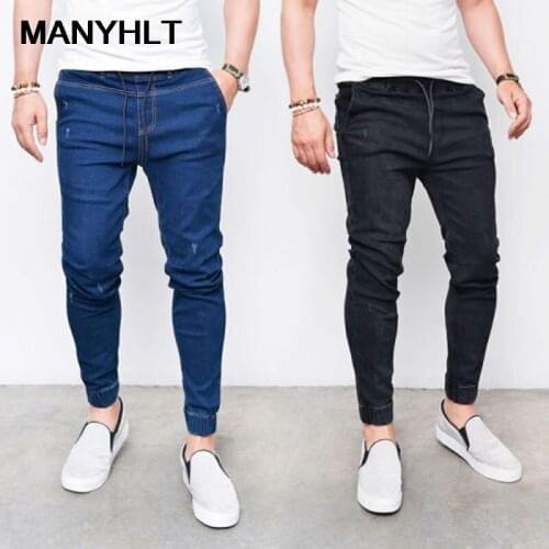 New Hot Style Mens Clothing Europe And America Hot Sale Mens Tight-fitting Fashion Casual Denim Elastic Pants Jeans For Men