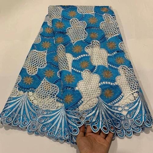 New arrival african lace fabric 2020 high quality lace latest nigerian embroidery guipure lace with stones for wedding 5yards