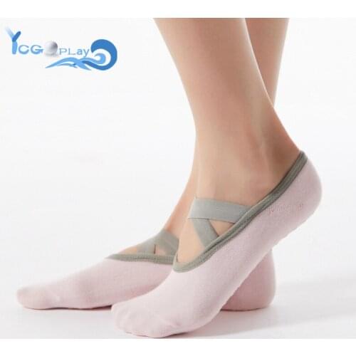 New High Quality Women Profession Anti-Slip Backless Ballet Yoga Sock Breathable Pilates Socks Cross Back Fitness Sports Socks