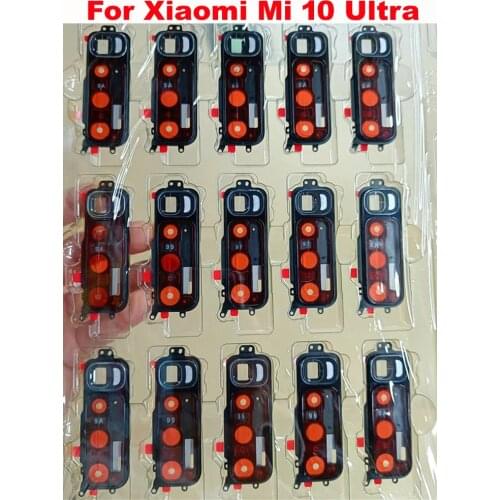 Original Back Rear Camera Frame Glass Lens For Xiaomi Mi 10 Ultra Mi10 Ultra M2007J1SC Main Camera Cover Phone Replacement