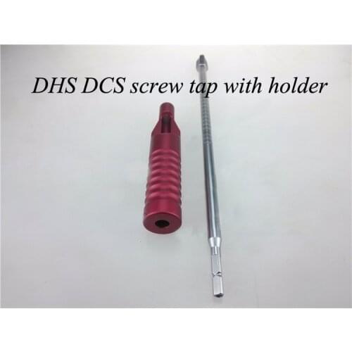 Orthopedics instrument stainless steel DHS DCS/Richard screw tap with aluminium holder hollow screw tap