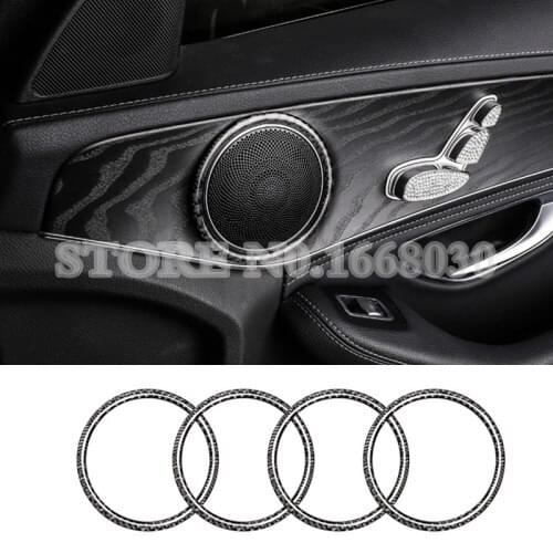 Carbon Fiber Car Door Speaker Trim Cover 4pcs For Benz E Class W213 S213 2017-2020 Car accesories interior Car Trim