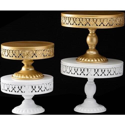 Wrought Iron Cake Rack Golden White Props Tableware Plate Fruit Dessert Snacks Display Stand Wedding Birthday Party Storage