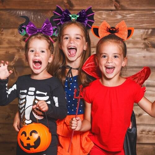 Bow Hairband Glitter Baby Kids Halloween Headwear Cartoon Party Decoration Hairbands Girls Kids Cosplay Accessory