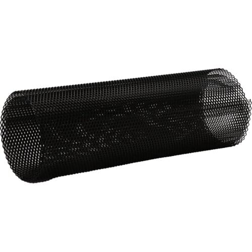 100X33CM Car Grill Mesh Sheet, Black Painted Aluminum Alloy Grille Mesh Roll, 4 x 8 mm Rhombic-Shape Grids