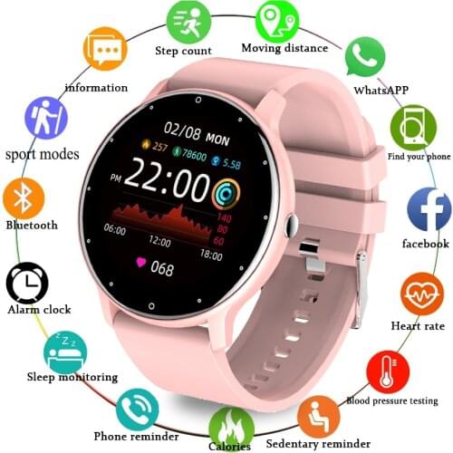 LIGE Female Smart Watch Sports Heart Rate Watch Touch Screen Call Reminder IP67 Waterproof Smartwatch Women Relogio Inteligente
