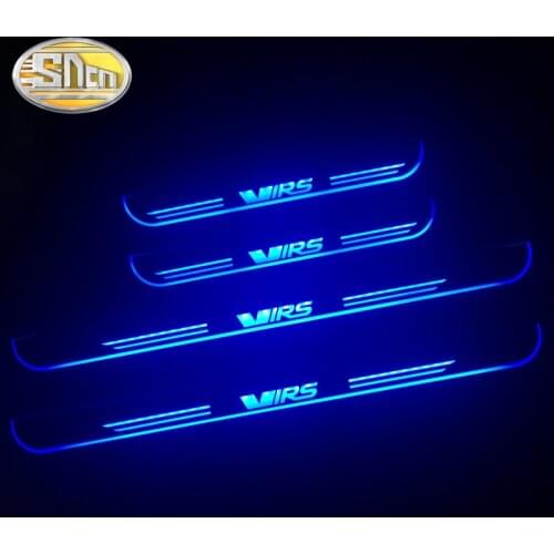 SNCN Car LED Door Sill For Skoda Octavia VRS Ultra-thin Acrylic Dynamic LED Welcome Light Scuff Plate Pedal