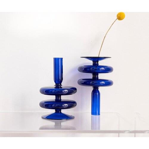 Glass Vases for Home Table Centerpieces Nordic Dry Flower Vase Ornaments Hydroponics Plants Vases Home Decoration Candlestick