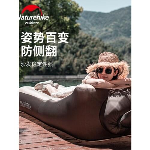 Outdoor portable lazy inflatable sofa bed folding single nap air cushion bed air mattress sofa bed small living room sofa