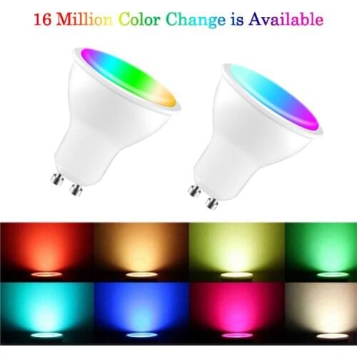 GU10 Smart Light Bulb Color Changing Lamp Work With Alexa Google Home 4W RGB Remote Control Light Tuya/Smart Life APP Control
