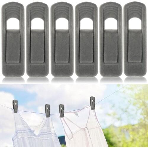 10pcs/set Artifical Velvet Flocked Non Slip Hanger Coat Clips Useful Clothes Clip Drying Racks Durable Eco-friendly Windproof