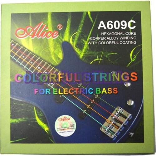 Alice A609C Colourful Electric Bass Strings Colourful Nickel 4 Strings 040-095 in. WholeSales Free Shipping