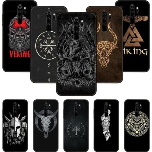 Phone Case For Xiaomi Redmi Note 8 8T 7 7A 9 9S 8A 4 5 Pro Black Cover Bumper Luxury Etui Fashion Slavic Viking Symbol Kolovrat