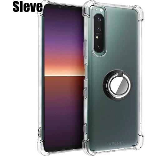 Ring Case For Xperia 1 iii 2021 Reinforced Corners Shockproof Soft TPU Airbag Cover For Sony Xperia 10 iii 2021 5 L1 L2 L3 L4