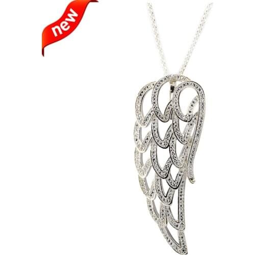 CKK 925 Sterling Silver Angel Wing Necklaces Pendants For Women Original Jewelry Making Anniversary Gift