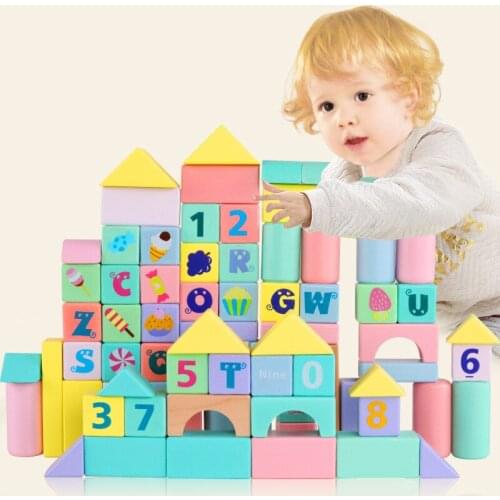 Beech Children Building Blocks Toy Literacy Assembled Exercise Game Baby Enlightenment Early Educational Christmas Birthday Gift