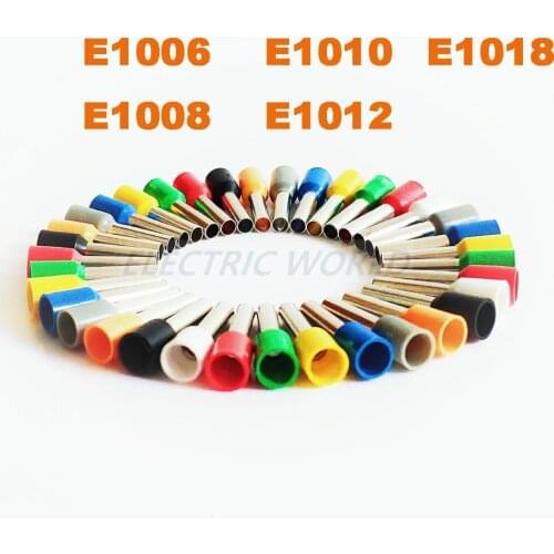 E1006 E1008 Tube Insulated cord end terminals Cable Connector wire terminals Insulating Crimp wire Connector E1010 E1018