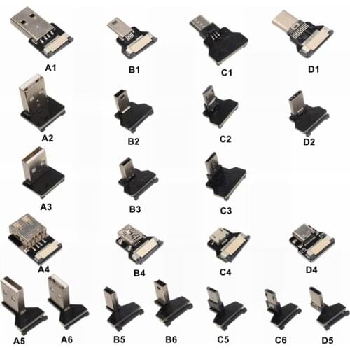 FFC Micro Mini USB FPV Slim Thin Flat Soft flexible FPC charge Cable for FPV Brushless Handheld Gimbal monitor