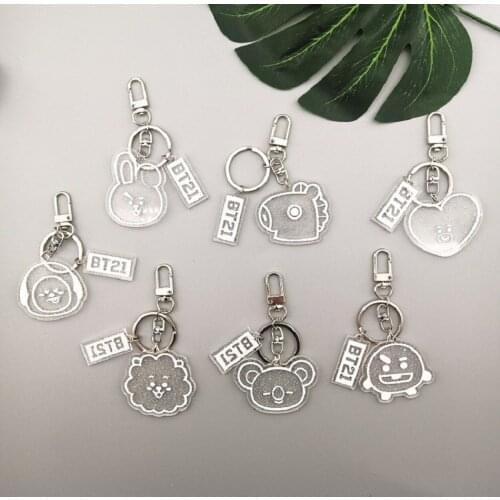 HQBTS Bulletproof Youth Group Cartoon image jewelry peripheral pendants glitter keychain