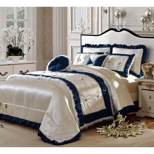 9Pcs French Royal Palace Bedding Set Luxury King Size Bed Cover Duvet Cover Bed Linen Pillowcase