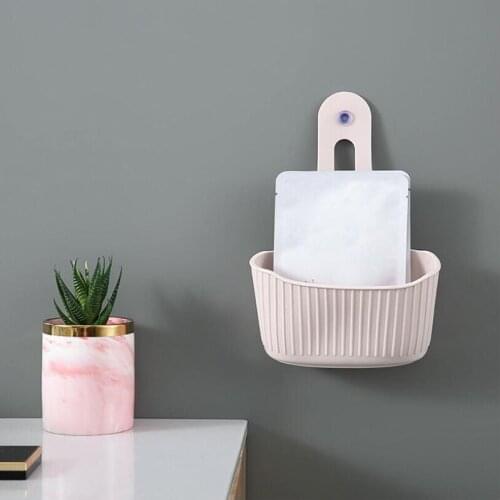 Kitchen Seamless Suction Cup Drain Basket Bath Storage Rack Tools Sink Holder Portable Home Kitchen Hanging Drain Bag Basket