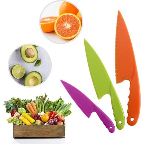 Plastic Kid Kitchen Knife Set Childrens Safe Cooking Chef Nylon Knives For Fruit Bread Cake Salad Lettuce Knife kitchen tools