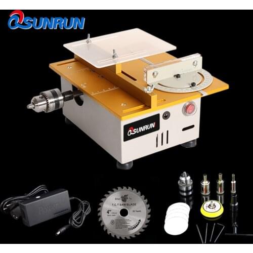 Multifunction Mini Table Saw Handmade Woodworking Bench Lathe Electric Polisher Grinder DIY Model Cutting Saw 7000RPM B12 Chuck