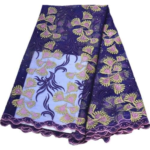 2020 New 5 Yards African Fabric High Quality Lace With Stones