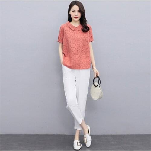 New Arrival Women Summer Casual Outfit Stripe Short Sleeve Top+Long Pants Women Cozy Tracksuit Streetwear Sports 2 pieces sets