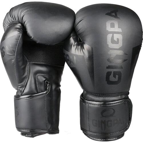 High Quality Black adult kick boxing gloves muay thai luva de boxe Training fighting men women boxing gloves Grappling MMA glove