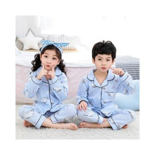 Spring Autumn Long Sleeve Cotton Toddler Baby Boy Pyjamas Children Cartoon Pajamas For Boys Girls Sleepwear Kids Homewear