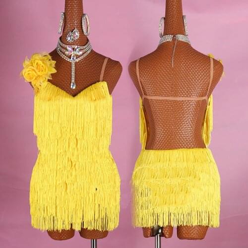 Durable Latin Dancing Dresses For Ladies Purple Orange Pink Color Clothes Fashion Women Ballroom Competitive Stage Costumes E009