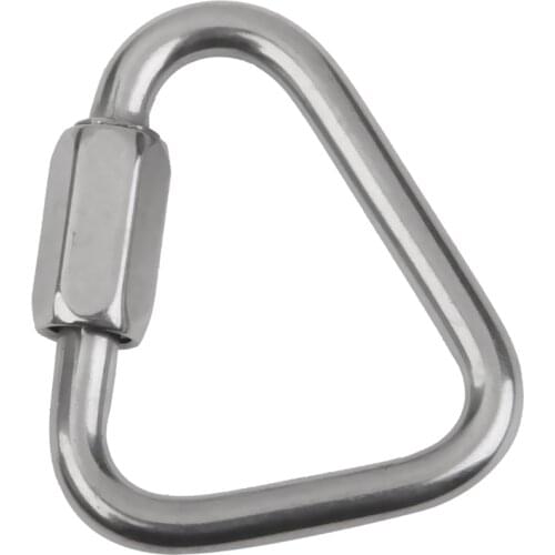 Durable Small Stainless Steel Carabiner 12KN Triangle for Mountaineering Climbing