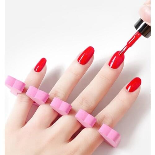 10Pcs/lot Pink Manicure Nail Art Toes Separators Soft Sponge Fingers Foots Nail Splitter Pedicure Manicure Dividers Care Tools