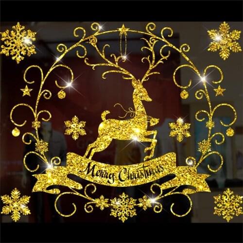 Christmas Stickers Christmas Ornaments Glass Wall Sticker Window Decoration Wall Decor Home Decoration Accessories