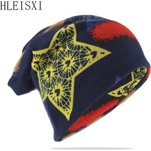 Hip Hop Women Beanies Skullies Fashion Spring Beauty Girls Hat Bone For Lady Casual Floral Gorras Scarf Double-Used Brand Bonnet