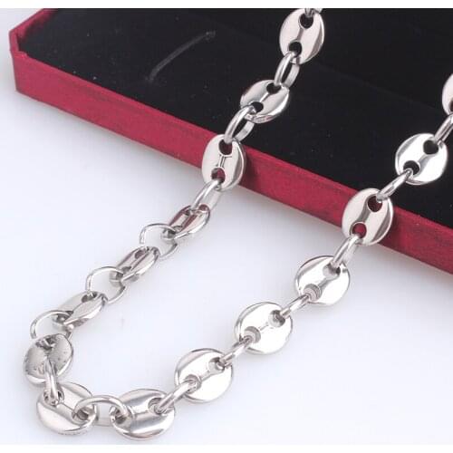 Width 11mm length 55cm silver color round chains 316L Stainless steel Necklace for men women jewelry wholesale