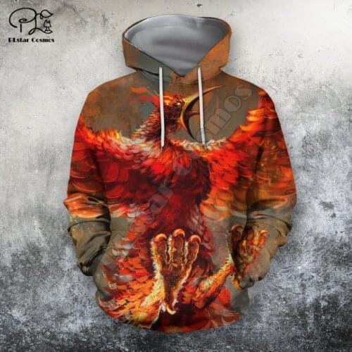 PLstar Cosmos Phoenix Tattoo 3D All Over Printed Hoodies Sweatshirts Zip Hooded For Men And Women Casual Streetwear Style-A13