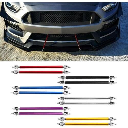 Universal 200mm Racing Front Bumper Lip Splitter Rod Strut Tie Bar Support Kit 2pcs Car Accessories